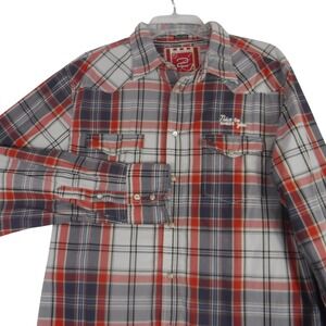 Jachs‎ Shirt Men's XXL Just A Cheap Shirt Pearl Snap Long Sleeved Plaid